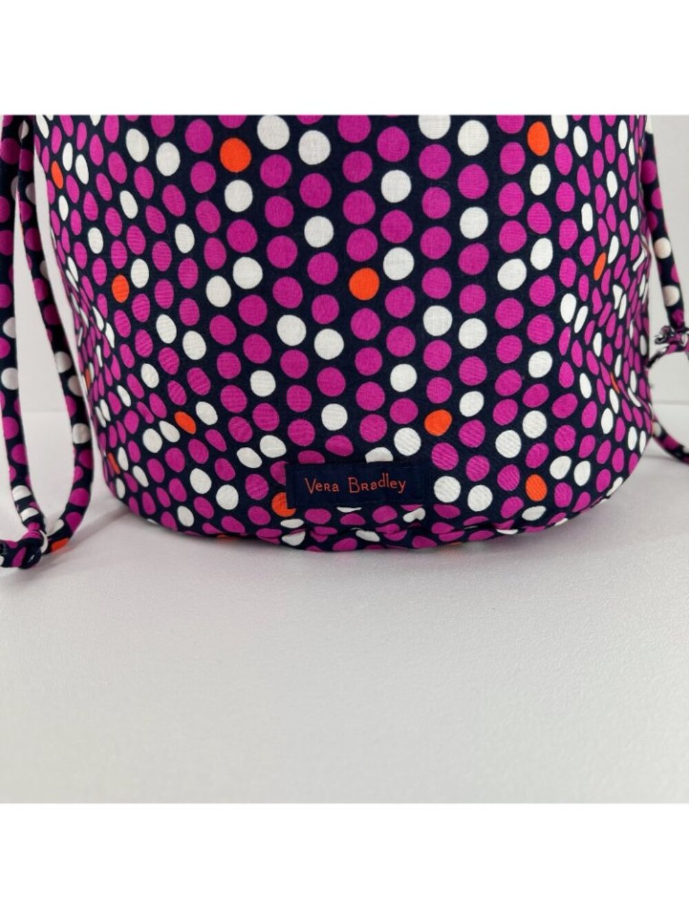 Vera Bradley Ditty Bag Women Lined Drawstring Makeup Travel Pouch Polka Dot Pink - Picture 7 of 13